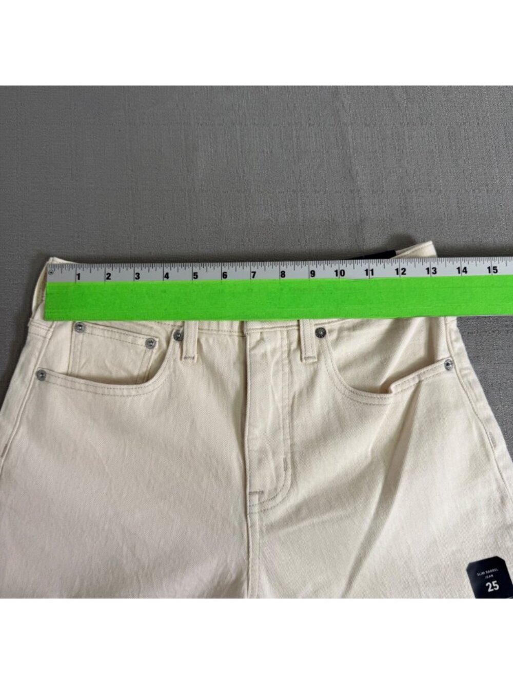 J.Crew Slim Barrel Jeans In Off-White Size 25 High-Rise Stretch Cotton Blend - Picture 6 of 13